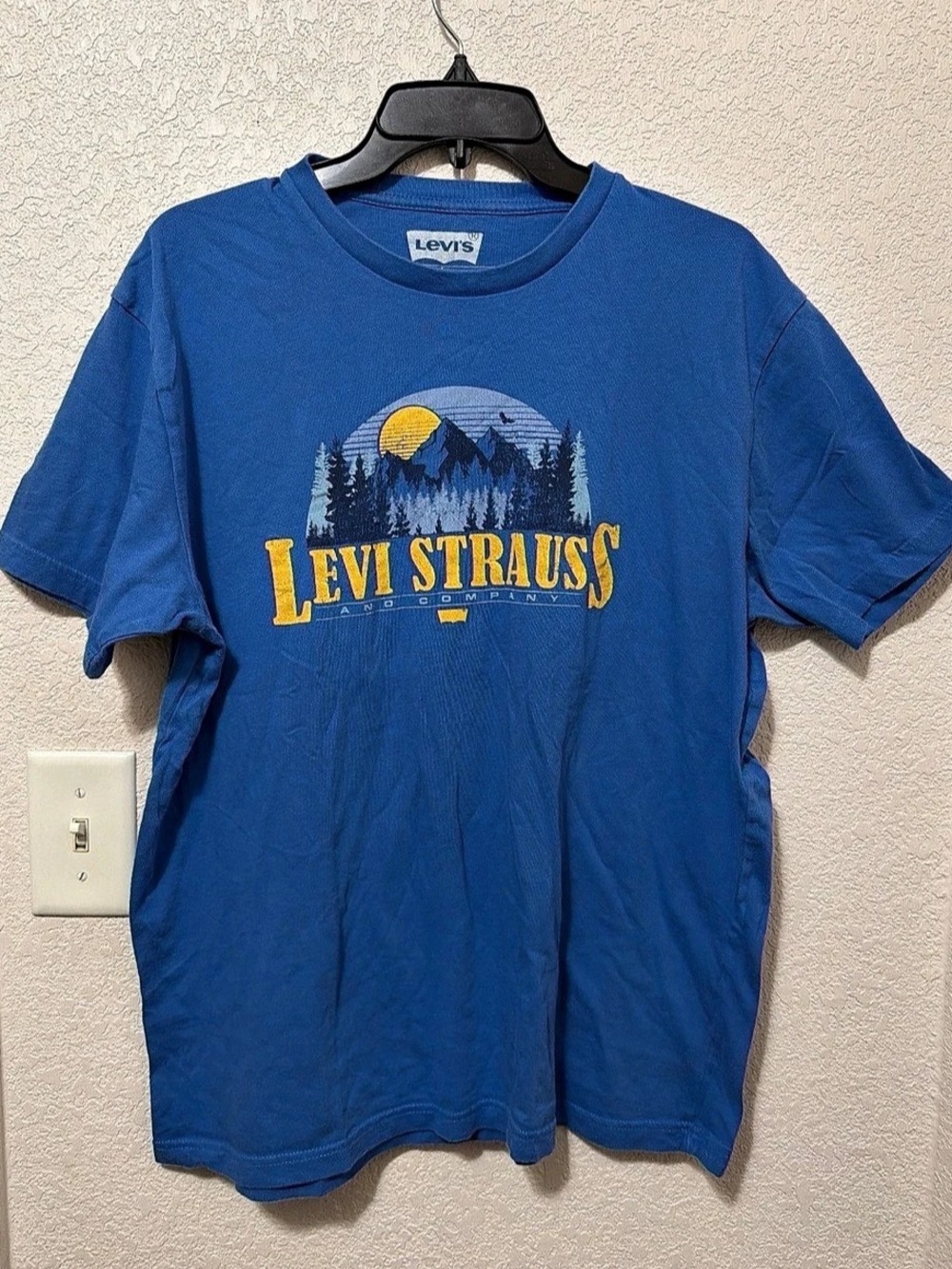 Levi's Levi Strauss & Co. Mountain Graphic T-Shirt Graphic Logo T-Shirt Blue